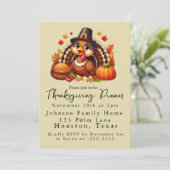 Invitation Joli Pèlerin Turquie Thanksgiving Dîner (Debout devant)