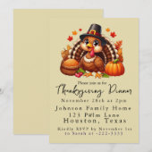 Invitation Joli Pèlerin Turquie Thanksgiving Dîner (Devant / Derrière)