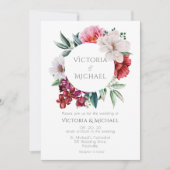 Invitation Joli Peonies Floral Mariage d'aquarelle (Devant)