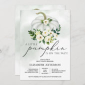 Invitation Joli petit baby shower boho citrouille (Devant / Derrière)