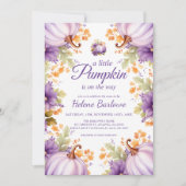 Invitation Joli petit Baby shower Citrouille pourpre (Devant)