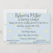 Invitation Joli petit baby shower en forme de coeur invitatio (Dos)