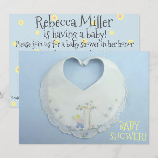 Invitation Joli petit baby shower en forme de coeur invitatio