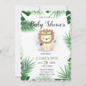 Invitation Joli petit Boho Lion bébé garçon douche (Devant)