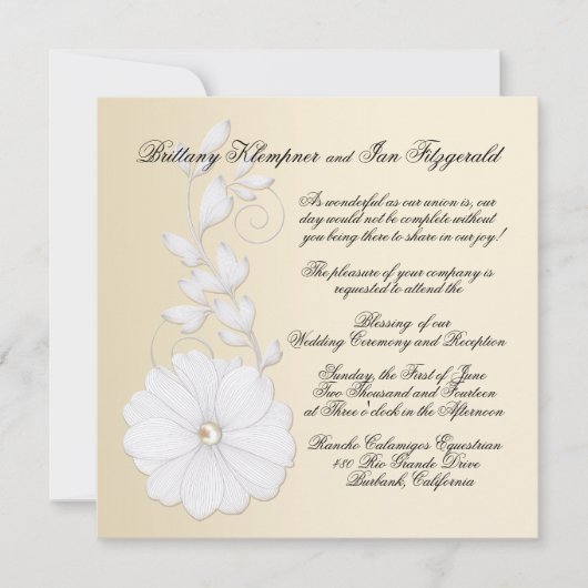 Invitation Joli petit bouquet de relief avec le champagne (Devant)