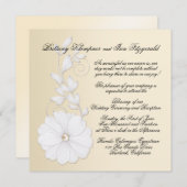 Invitation Joli petit bouquet de relief avec le champagne (Devant / Derrière)