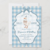 Invitation Joli Petit Canard Bleu Premier Anniversaire (Devant)