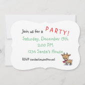 Invitation Joli petit cerf et lapin en illustration artistiqu (Dos)