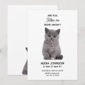 Invitation Joli petit chat  (Devant / Derrière)