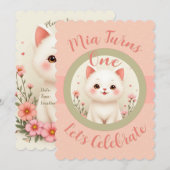 Invitation Joli Petit Chat (Devant / Derrière)