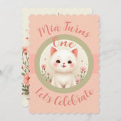 Invitation Joli Petit Chat Chaton (Devant / Derrière)