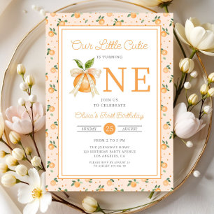 Invitation Joli Petit Citron Orange Cute 1er Anniversaire
