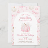 Invitation Joli Petit Citrouille Bow Girl Anniversaire (Devant)