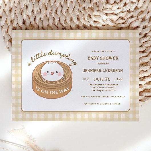 Invitation Joli Petit Dumpling Sur Le Chemin Du Baby shower