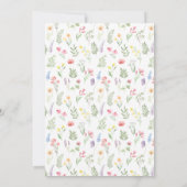 Invitation Joli petit fleur sauvage 1er anniversaire fille fê (Dos)