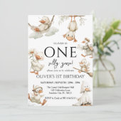 Invitation joli Petit Fou ,Un Petit Fou 1ère Fête (Debout devant)