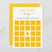 Invitation Joli petit jeu de bingo pour Baby Shower sur le th (Devant / Derrière)