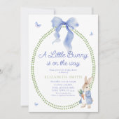 Invitation Joli Petit Lapin Est Sur Le Chemin Baby shower (Devant)