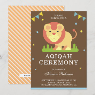 Invitation Joli Petit Lion Aqiqah