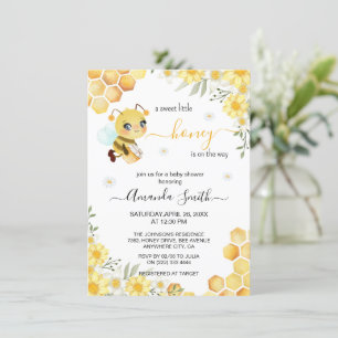 Invitation Joli Petit miel Baby shower de fille d'abeille