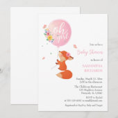 Invitation Joli petit renard volant avec ballon (Devant / Derrière)