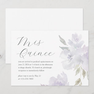 Invitation Joli Plum Floral 15 Anniversaire Quinceañera