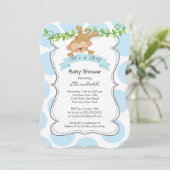Invitation Joli Pois et Baby shower garçon singe (Debout devant)