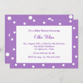 Invitation Joli Pois pourpres (Devant / Derrière)