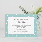 Invitation Joli Pois turquoise (Debout devant)