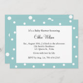Invitation Joli Pois turquoise (Devant / Derrière)