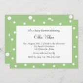 Invitation Joli Pois verts (Devant / Derrière)