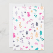 Invitation Joli pressé fleurs script chic douche nuptiale (Dos)