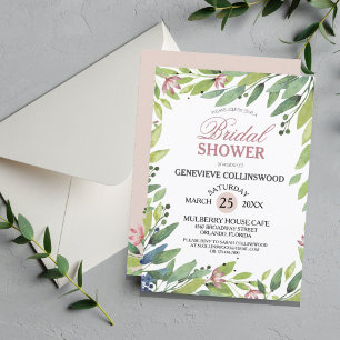 Invitation Joli printemps Botanique Blush Fête des mariées ro