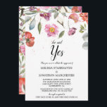 Invitation Joli Printemps Floral Elle A Dit Oui Parti Engagem<br><div class="desc">Célébrez-vous fiançailles heureux en envoyant des invitations de fiançailles avec ces Jolies fleurs de printemps Elle dit Oui Invitations de la partie d'engagement. Ces jolies invitations "She Said Yes" présentent des fleurs à ressort molles dans un style aquarelle peint à la main. L'arrière de ces invitations fiançailles a une belle...</div>