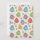 Invitation Joli pull moche de fête de Noël pingouin ours pola (Dos)