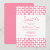 Invitation Joli Puzzle rose Et Blanc À damiers Doux 16 (Devant / Derrière)