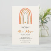 Invitation Joli Rainbow Et Star Photo Boho Baby shower (Debout devant)