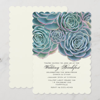 Invitation Joli Real Succulents Mariage Petit déjeuner