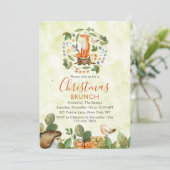Invitation Joli renard boisé Noël Brunch aquarelle (Debout devant)
