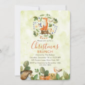 Invitation Joli renard boisé Noël Brunch aquarelle (Devant)