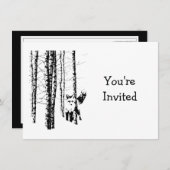 Invitation Joli renard de forêt Art animalier Mariage Anniver (Devant / Derrière)