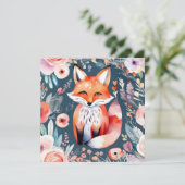 Invitation Joli renard floral (Debout devant)