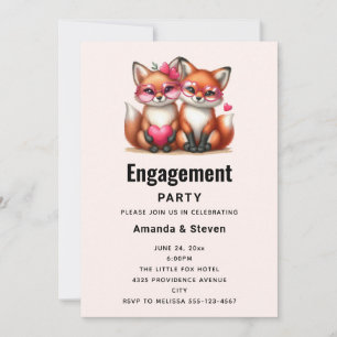 Invitation Joli Renard Orange en Amour
