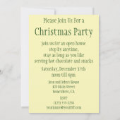 Invitation Joli renne de Noël avec l'étoile de l'arbre de Noë (Dos)