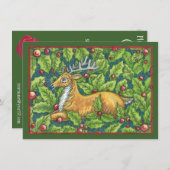Invitation Joli renne de Noël en forêt avec Holly (Devant / Derrière)