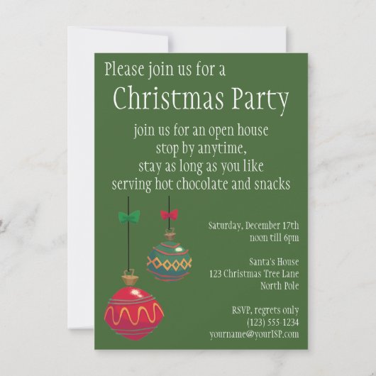 Invitation Joli renne de Noël en forêt avec Holly (Dos)