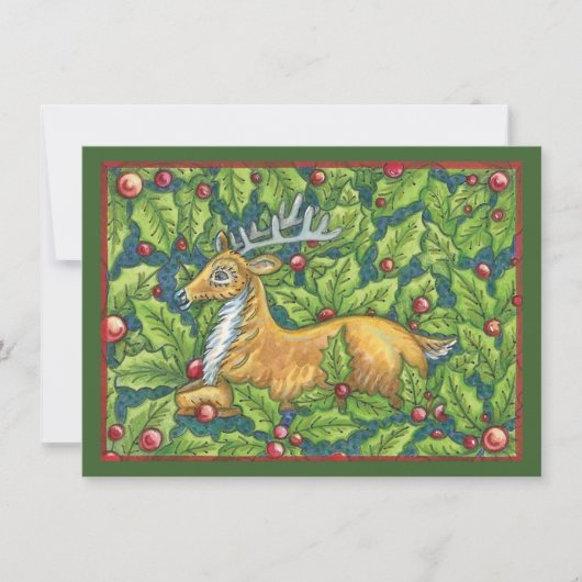 Invitation Joli renne de Noël en forêt avec Holly (Devant)