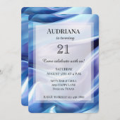 Invitation Joli rêve bleu violet Anniversaire (Devant / Derrière)