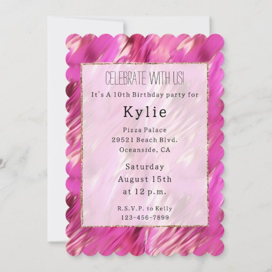 Invitation Joli rêve rose (Devant)