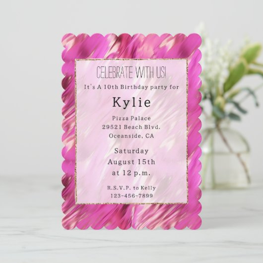 Invitation Joli rêve rose (Debout devant)